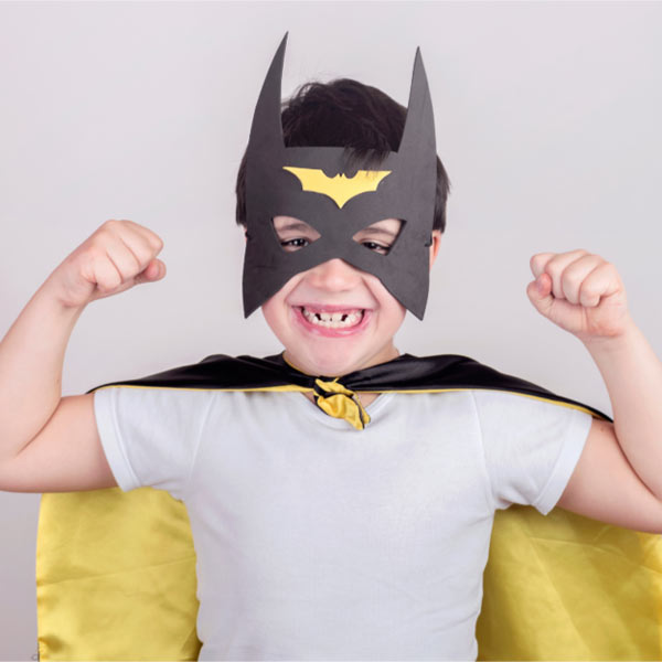 Child dressed up as a superhero