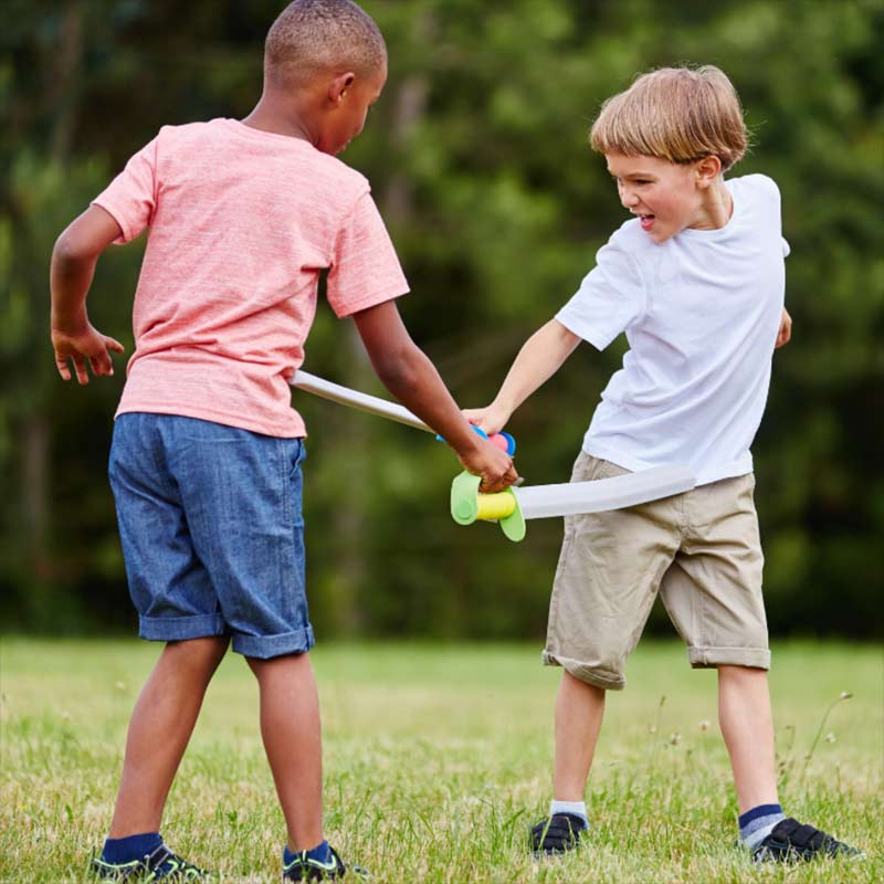 Children playing aggressively