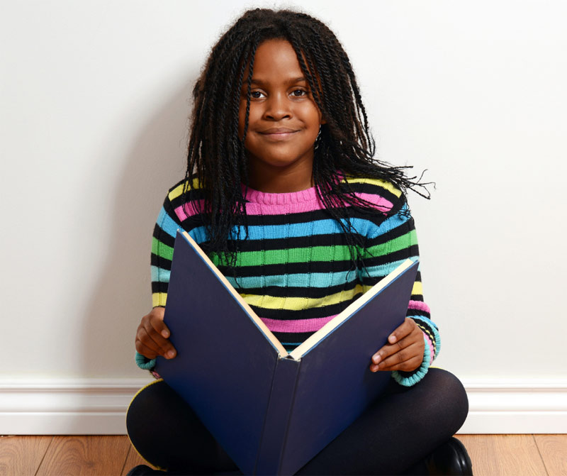 Girl reading a book