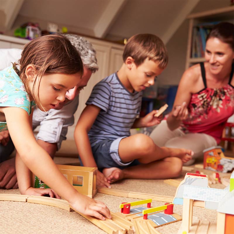 Family playing