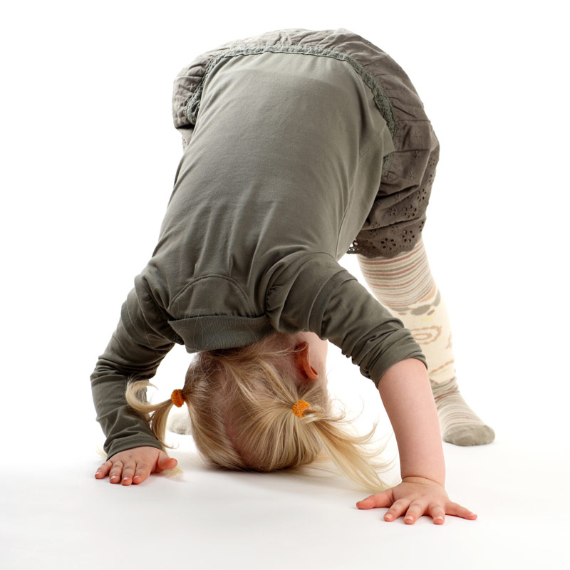 Child standing on head