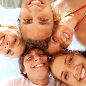 Family smiling together